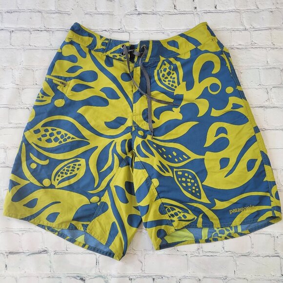 Patagonia men’s green blue printed swim trunks size 30 - Picture 1 of 9